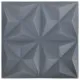 3D стенни панели, 12 бр, 50x50 см, оригами сиво, 3 м²