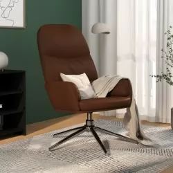 Релакс стол, лъскаво кафяво, изкуствена кожа