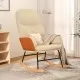 Люлеещ се стол, кремаво-бял, текстил