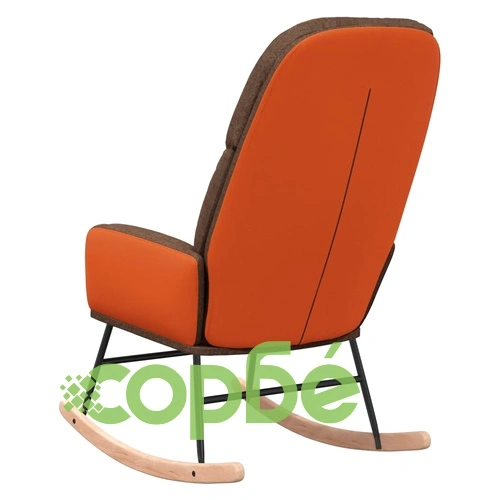 Люлеещ се стол, кафяв, текстил ➤ топ цена ➤ sorbe.bg