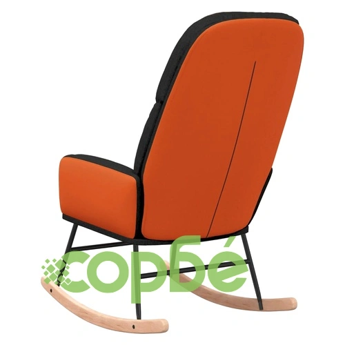 Люлеещ се стол, черен, текстил ➤ топ цена ➤ sorbe.bg
