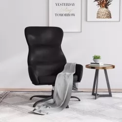 Релакс стол, черен, изкуствена кожа
