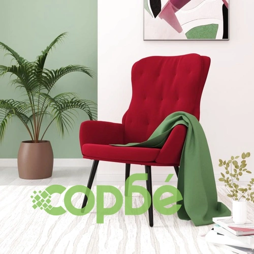 Релакс стол, виненочервен, кадифе ➤ топ цена ➤ sorbe.bg