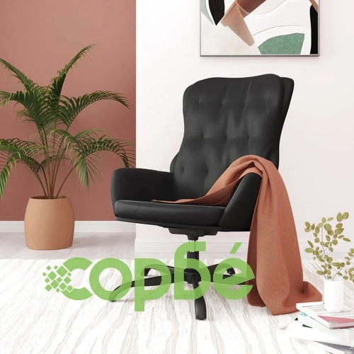 Релакс стол, черен, изкуствена кожа ➤ топ цена ➤ sorbe.bg