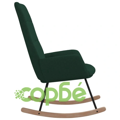 Люлеещ стол, тъмнозелен, текстил ➤ топ цена ➤ sorbe.bg