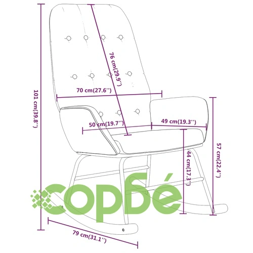 Люлеещ стол, черен, текстил ➤ топ цена ➤ sorbe.bg