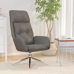 Релакс стол, сив, естествена кожа