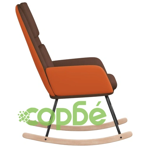 Люлеещ се стол, кафяв, текстил ➤ топ цена ➤ sorbe.bg