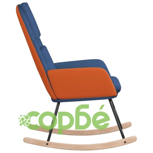 Люлеещ се стол, син, текстил ➤ топ цена ➤ sorbe.bg