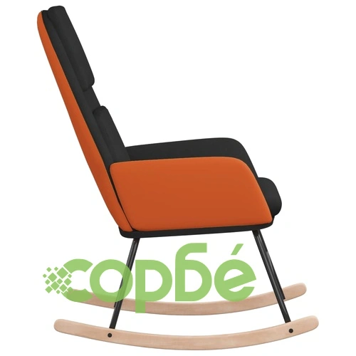 Люлеещ се стол, черен, текстил ➤ топ цена ➤ sorbe.bg