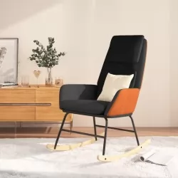 Люлеещ се стол, черен, текстил