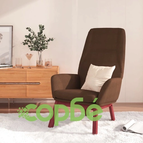 Релаксиращ стол, кафяв, плат ➤ топ цена ➤ sorbe.bg
