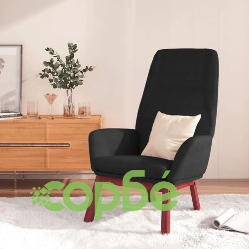 Релакс стол, черен, текстил ➤ топ цена ➤ sorbe.bg