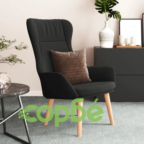 Релакс стол, черен, текстил ➤ топ цена ➤ sorbe.bg