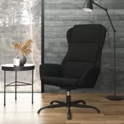 Релакс стол, черен, изкуствен велур