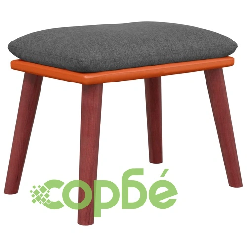 Табуретка, тъмносива, 45x29,5x35 см, текстил и изкуствена кожа ➤ топ цена ➤ sorbe.bg