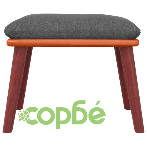 Табуретка, тъмносива, 45x29,5x35 см, текстил и изкуствена кожа ➤ топ цена ➤ sorbe.bg