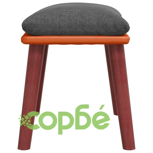 Табуретка, тъмносива, 45x29,5x35 см, текстил и изкуствена кожа ➤ топ цена ➤ sorbe.bg