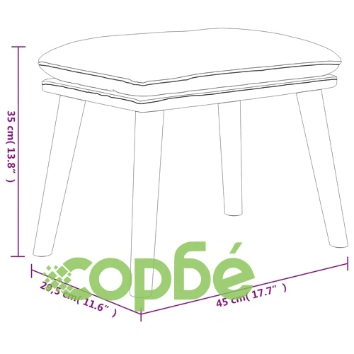 Табуретка, тъмносива, 45x29,5x35 см, текстил и изкуствена кожа ➤ топ цена ➤ sorbe.bg
