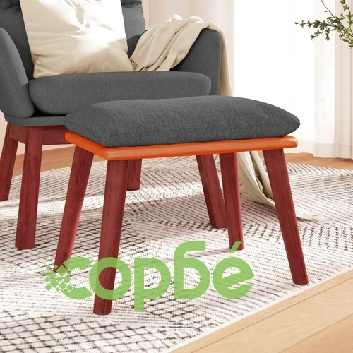 Табуретка, тъмносива, 45x29,5x35 см, текстил и изкуствена кожа ➤ топ цена ➤ sorbe.bg