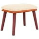 Табуретка, кремава, 45x29,5x35 см, текстил и изкуствена кожа