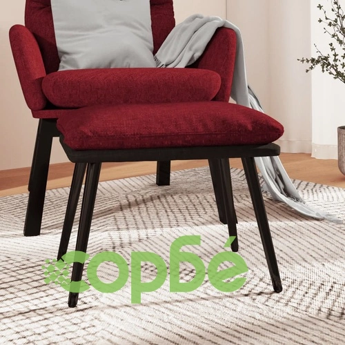 Табуретка виненочервена 45x29,5x35 см текстил и изкуствена кожа ➤ топ цена ➤ sorbe.bg