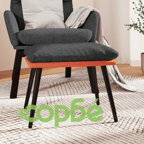 Табуретка, тъмносива, 45x29,5x35 см, текстил и изкуствена кожа ➤ топ цена ➤ sorbe.bg