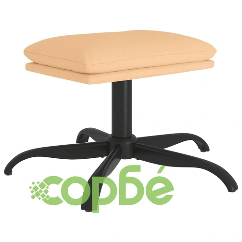 Табуретка, кремава, 60x60x36 см, плат микрофибър ➤ топ цена ➤ sorbe.bg