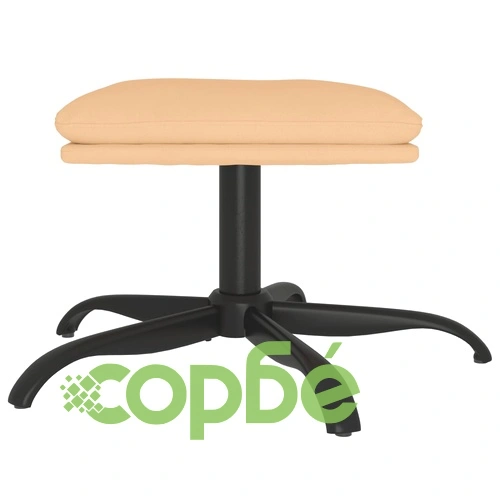 Табуретка, кремава, 60x60x36 см, плат микрофибър ➤ топ цена ➤ sorbe.bg