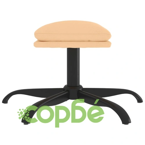 Табуретка, кремава, 60x60x36 см, плат микрофибър ➤ топ цена ➤ sorbe.bg