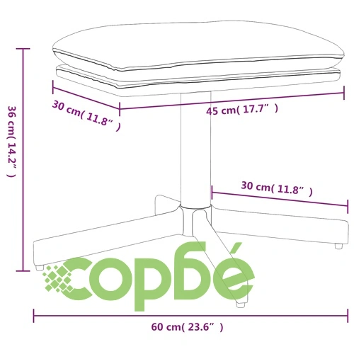 Табуретка, синя, 60x60x36 см, кадифе ➤ топ цена ➤ sorbe.bg