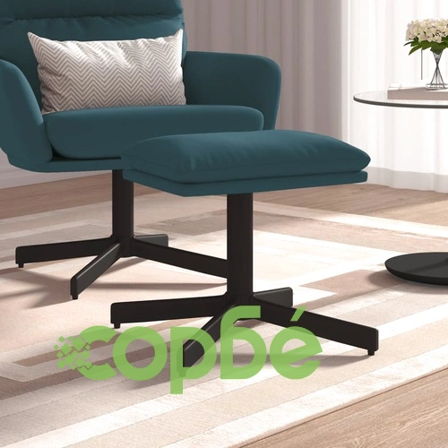 Табуретка, синя, 60x60x36 см, кадифе ➤ топ цена ➤ sorbe.bg