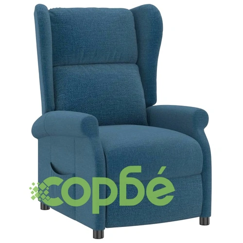 Wingback реклайнер стол, син, текстил ➤ топ цена ➤ sorbe.bg