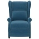 Wingback реклайнер стол, син, текстил