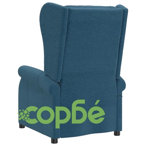Wingback реклайнер стол, син, текстил ➤ топ цена ➤ sorbe.bg