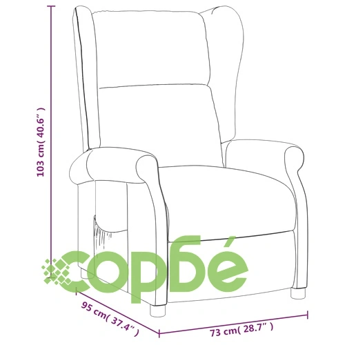 Wingback реклайнер стол, син, текстил ➤ топ цена ➤ sorbe.bg