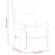 Wingback реклайнер стол, син, текстил