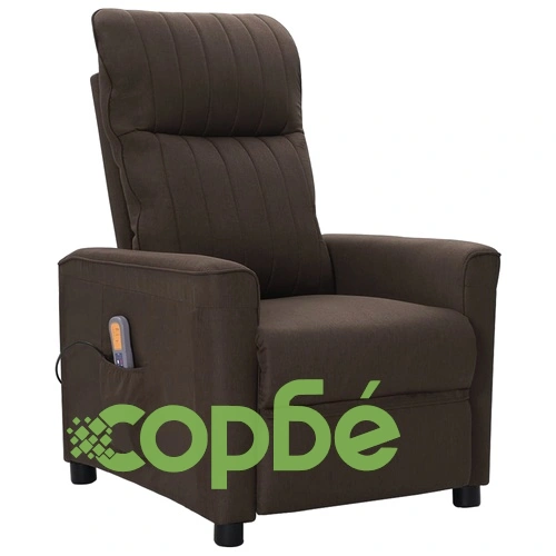 Масажен стол, тъмнокафяв, текстил ➤ топ цена ➤ sorbe.bg