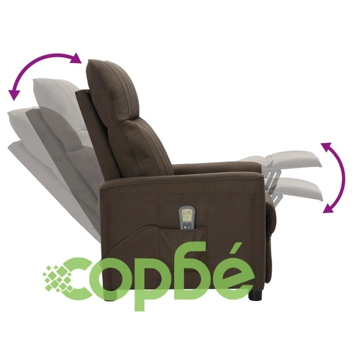 Масажен стол, тъмнокафяв, текстил ➤ топ цена ➤ sorbe.bg