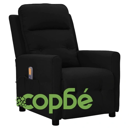 Масажен стол, черен, текстил ➤ топ цена ➤ sorbe.bg