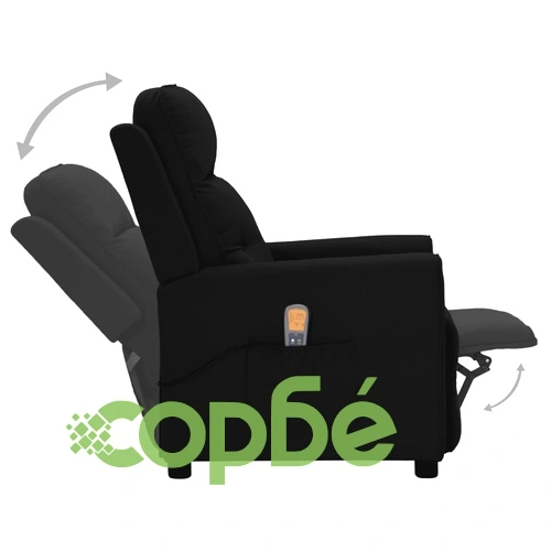 Масажен стол, черен, текстил ➤ топ цена ➤ sorbe.bg