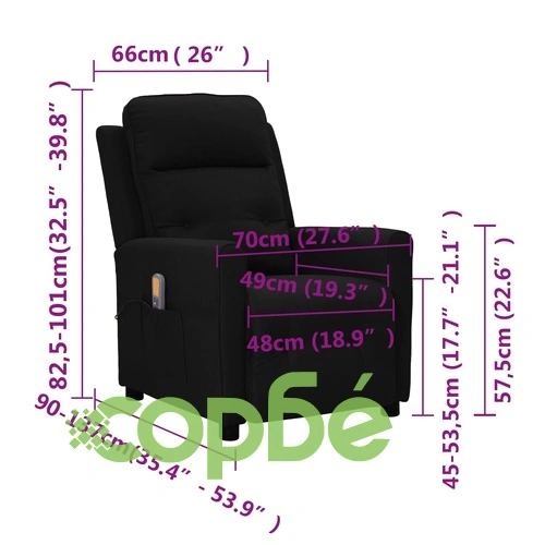 Масажен стол, черен, текстил ➤ топ цена ➤ sorbe.bg