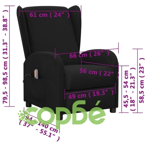 Масажен стол, черен, текстил ➤ топ цена ➤ sorbe.bg