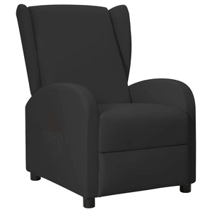 Wingback реклайнер стол, черен, изкуствена кожа