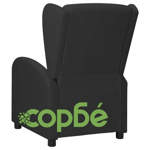 Wingback реклайнер стол, черен, изкуствена кожа ➤ топ цена ➤ sorbe.bg
