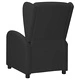 Wingback реклайнер стол, черен, изкуствена кожа