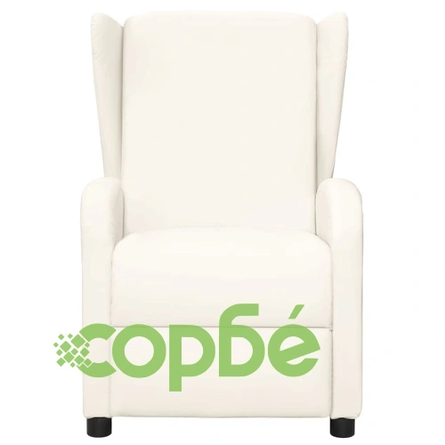 Wingback реклайнер стол, кремав, изкуствена кожа ➤ топ цена ➤ sorbe.bg