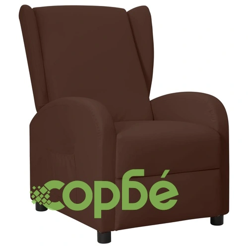 Wingback реклайнер стол, кафяв, изкуствена кожа ➤ топ цена ➤ sorbe.bg