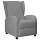 Wingback реклайнер стол, сив, изкуствена кожа