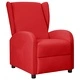 Wingback реклайнер стол, виненочервен, изкуствена кожа